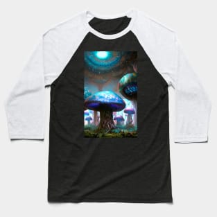 Glowing fantastic mushrooms Baseball T-Shirt